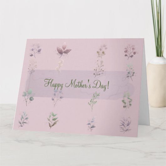 HAPPY MUTTER'S DAY (LIGHT MAUVE) CARD KARTE (Vorderseite)