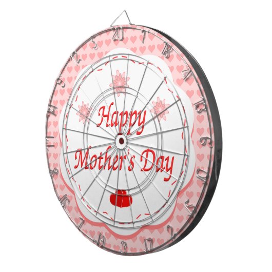 "HAPPY MUTTER'S DAY" PINK HEARTS DARTSCHEIBE (Vorderseite rechts)