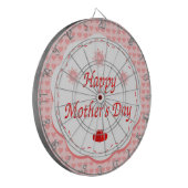 "HAPPY MUTTER'S DAY" PINK HEARTS DARTSCHEIBE (Vorderseite Links)