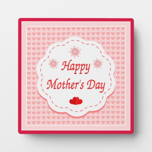 "HAPPY MUTTER'S DAY" PINK HEARTS FOTOPLATTE (Vorderseite)