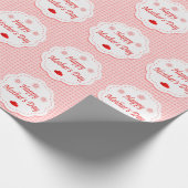"HAPPY MUTTER'S DAY" PINK HEARTS GESCHENKPAPIER (Ecke)