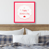 "HAPPY MUTTER'S DAY" PINK HEARTS LEINWANDDRUCK (Insitu (Schlafzimmer))