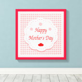 "HAPPY MUTTER'S DAY" PINK HEARTS LEINWANDDRUCK (Insitu (Holzboden))