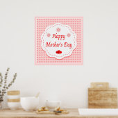 "HAPPY MUTTER'S DAY" PINK HEARTS POSTER (Küche)