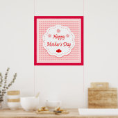 "HAPPY MUTTER'S DAY" PINK HEARTS POSTER (Küche)