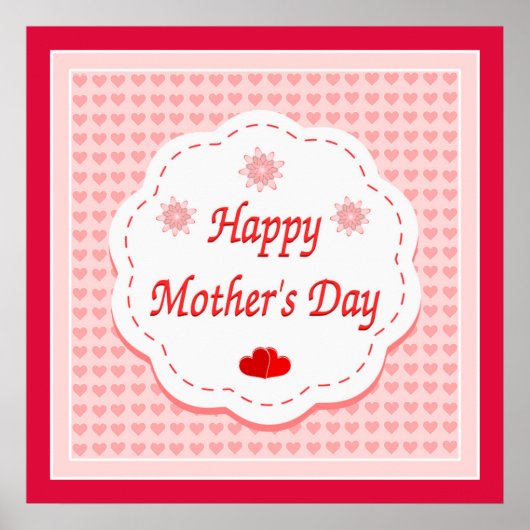 "HAPPY MUTTER'S DAY" PINK HEARTS POSTER (Vorne)