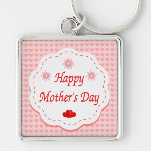 "HAPPY MUTTER'S DAY" PINK HEARTS SCHLÜSSELANHÄNGER (Vorne)