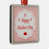 "HAPPY MUTTER'S DAY" PINK HEARTS SILBERNES ORNAMENT (Rechts)