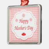 "HAPPY MUTTER'S DAY" PINK HEARTS SILBERNES ORNAMENT (Links)