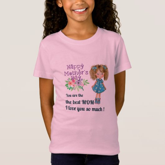 HAPPY MUTTER'S DAY Tochter rosa T-Shirt (Vorderseite)
