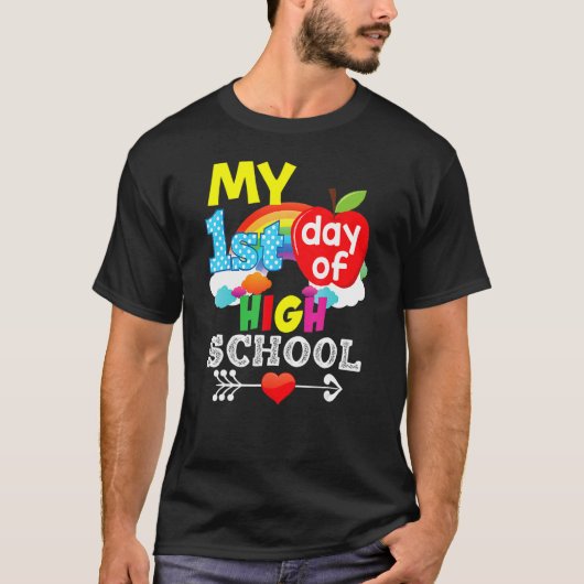 Happy My First Day Of High Back To School Kid Stud T-Shirt (Vorderseite)