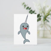 Happy Narwhal Postkarte (Stehend Vorderseite)