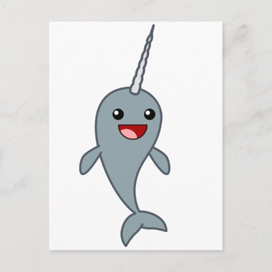 Happy Narwhal Postkarte (Vorderseite)