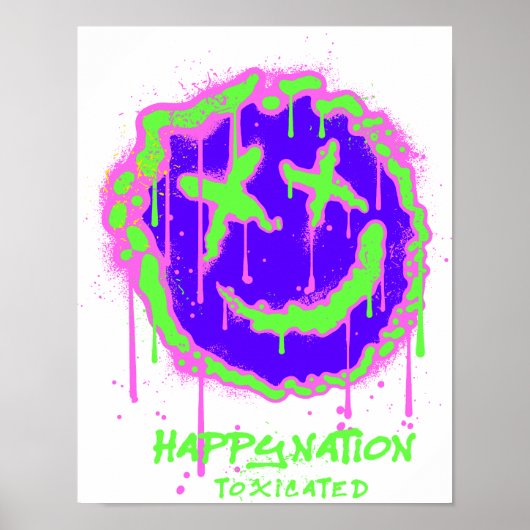 Happy Nation Toxified Art Poster - Bold, Ironic, a (Vorne)