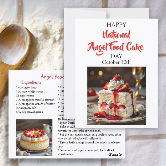 Happy National Angel Food Cake Day! Rezept-Karte Postkarte