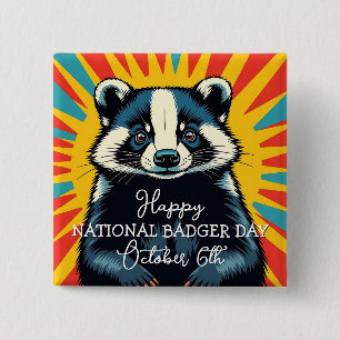 Happy National Badger Day - 6. Oktober Button