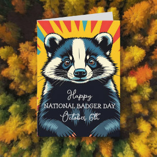 Happy National Badger Day - 6. Oktober Karte