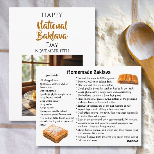 Happy National Baklava Day | November 17th Postkarte