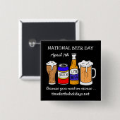 Happy National Beer Day - 7. April Button (Vorne & Hinten)