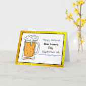 Happy National Beer Lover's Day, Funny Holidays Ca Karte (Gelbe Blume)