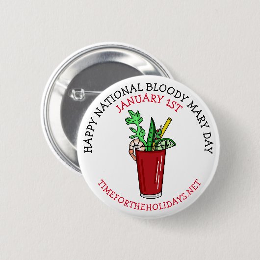 Happy National Bloody Mary Day Januar Button (Vorne & Hinten)