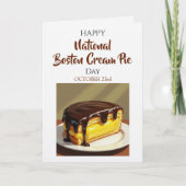 Happy National Boston Cream Pie Day | Oct 23rd Karte (Vorderseite)