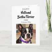Happy National Boston Terrier Day | Feb 19th Karte (Vorderseite)
