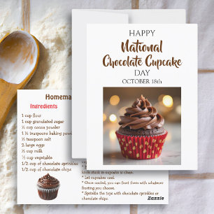 Happy National Chocolate Cupcake Day Card Postkarte