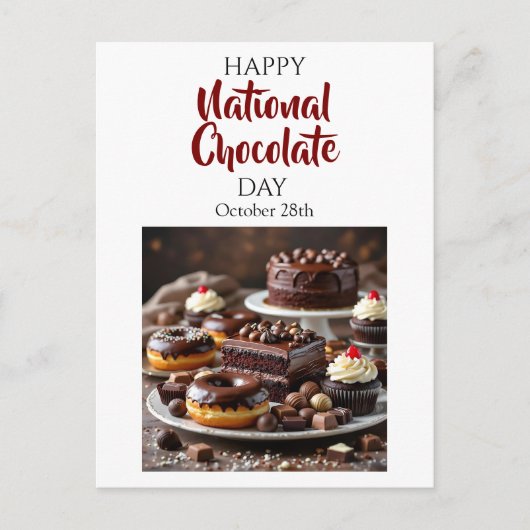Happy National Chocolate Day | 28. Oktober Postkarte (Vorderseite)