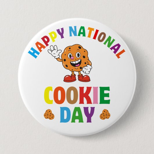 Happy National Cookie Day Chocolate Chip Cookie Button (Vorderseite)
