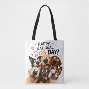 Happy National Dog Day Tragetasche Süßer Lustige Tasche
