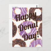 Happy National Donut Day Postcard Postkarte (Vorne/Hinten)