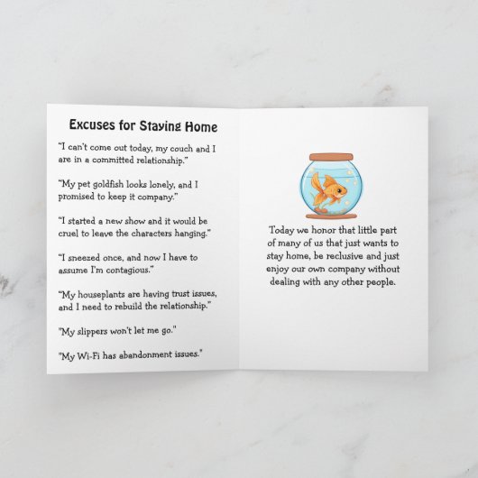 Happy National Hermit Day | October 29th Karte (Innenseite)