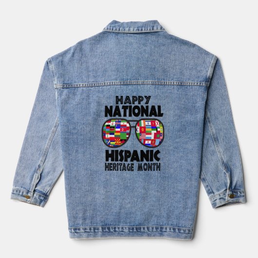 Happy National Hispanic Heritage Month Sonnenbrill Jeansjacke (Rückseite)