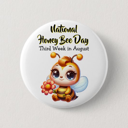Happy National Honey Bee Day! Button (Vorderseite)
