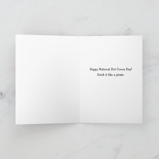 Happy National Hot Cocoa Day mit Pirate Foam Face Karte (Innenseite)