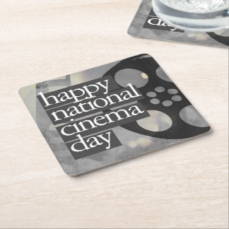 Happy National Kino Day Rechteckiger Pappuntersetzer