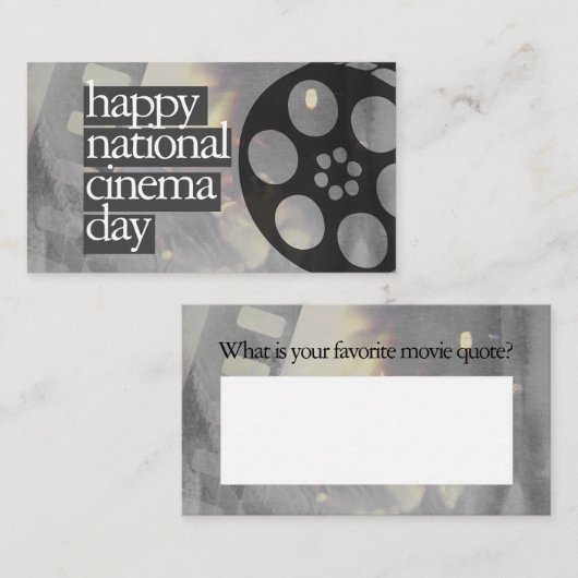 Happy National Kino Day Visitenkarte (Vorne/Hinten)