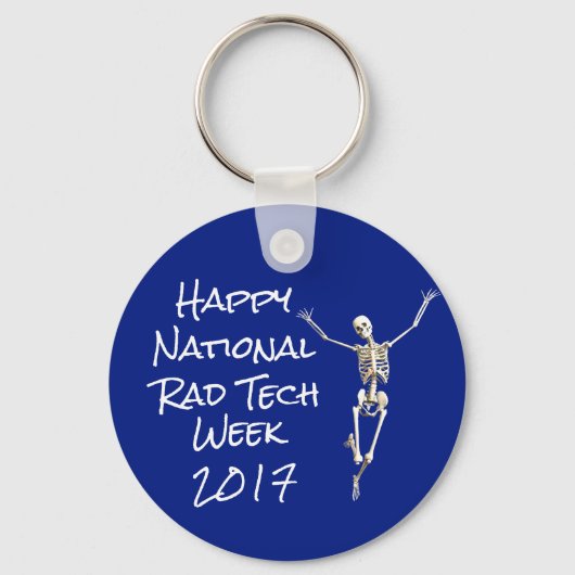 "Happy National Krass Tech Week" mit Skeleton Schlüsselanhänger (Vorderseite)