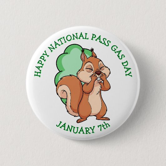 Happy National Pass Gas Day | January 7th Button (Vorderseite)