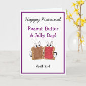 Happy National Peanut Butter & Jelly Day Fun Card Karte (Gelbe Blume)