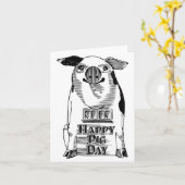 Happy National Pig Day Karte (Gelbe Blume)