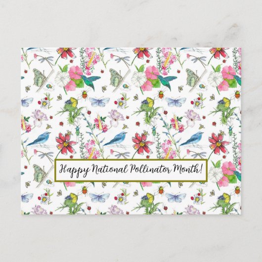 Happy National Pollinators Monat Juni Honeybien Postkarte (Vorderseite)