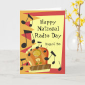 Happy National Radio Day, August 20 Karte (Gelbe Blume)