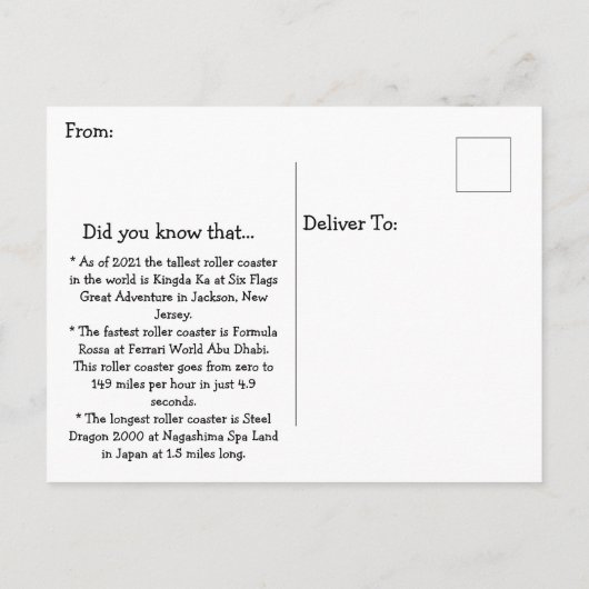 Happy National Roller Untersetzer Day - August 16. Postkarte (Rückseite)