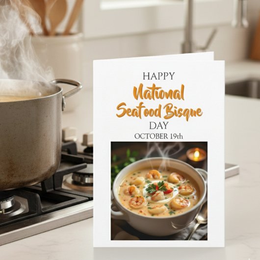Happy National Seafood Bisque Day Card Karte