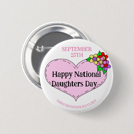 Happy National Sisters Day - 25. September Button (Vorne & Hinten)
