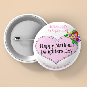 Happy National Sisters Day Button