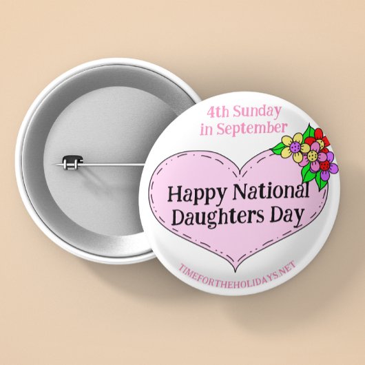 Happy National Sisters Day Button