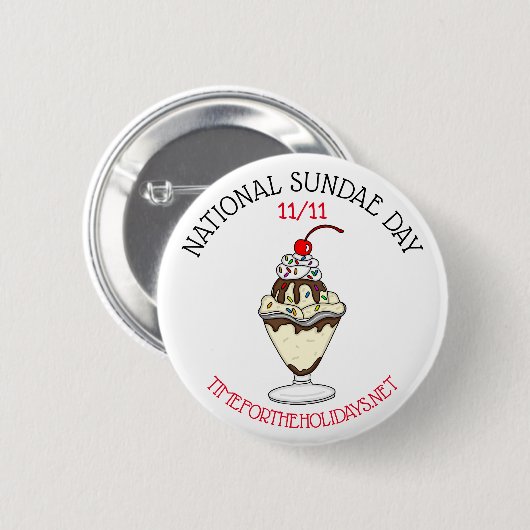 Happy National Sundae Day | 11. November Button (Vorne & Hinten)